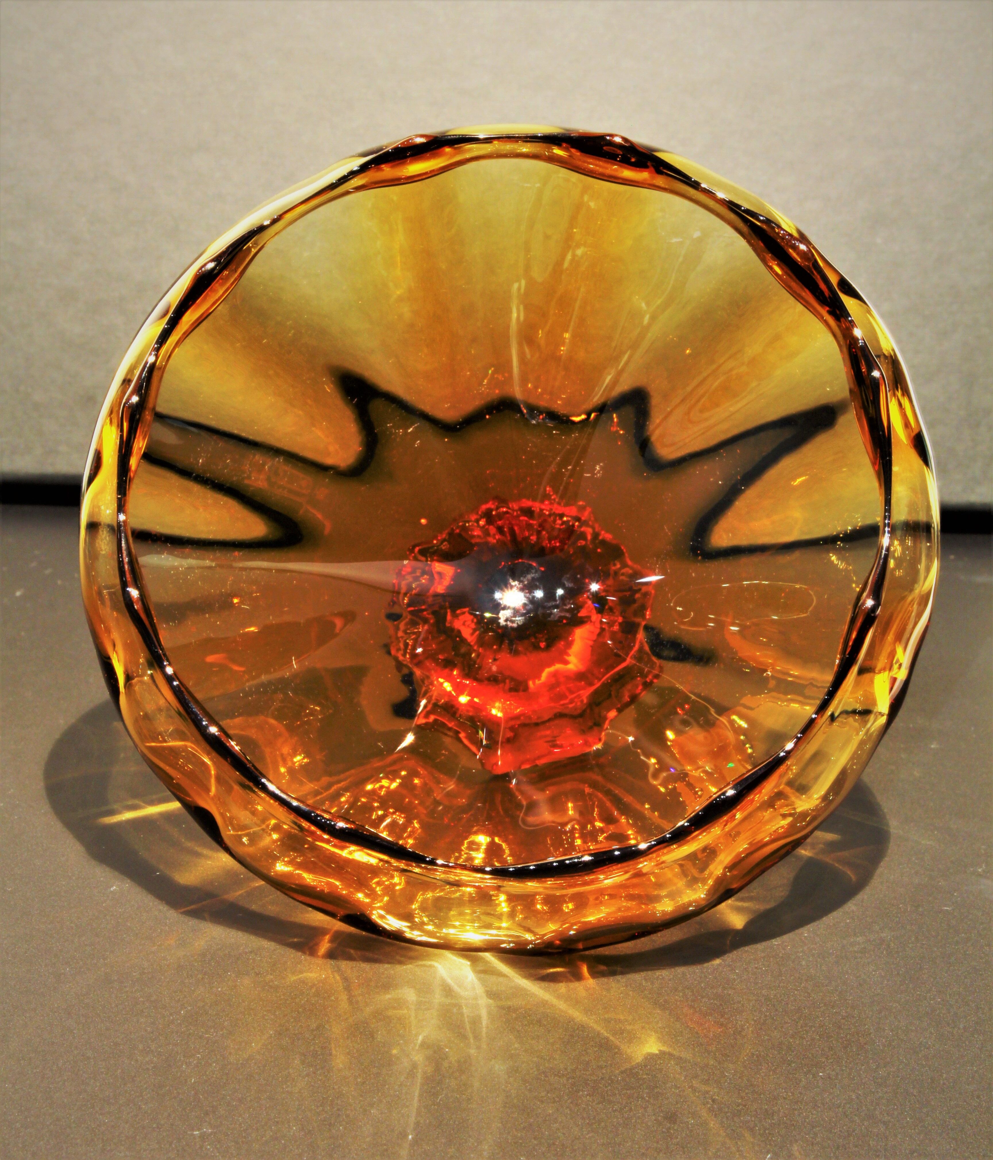 Large orange Bohemian crystal candy maker