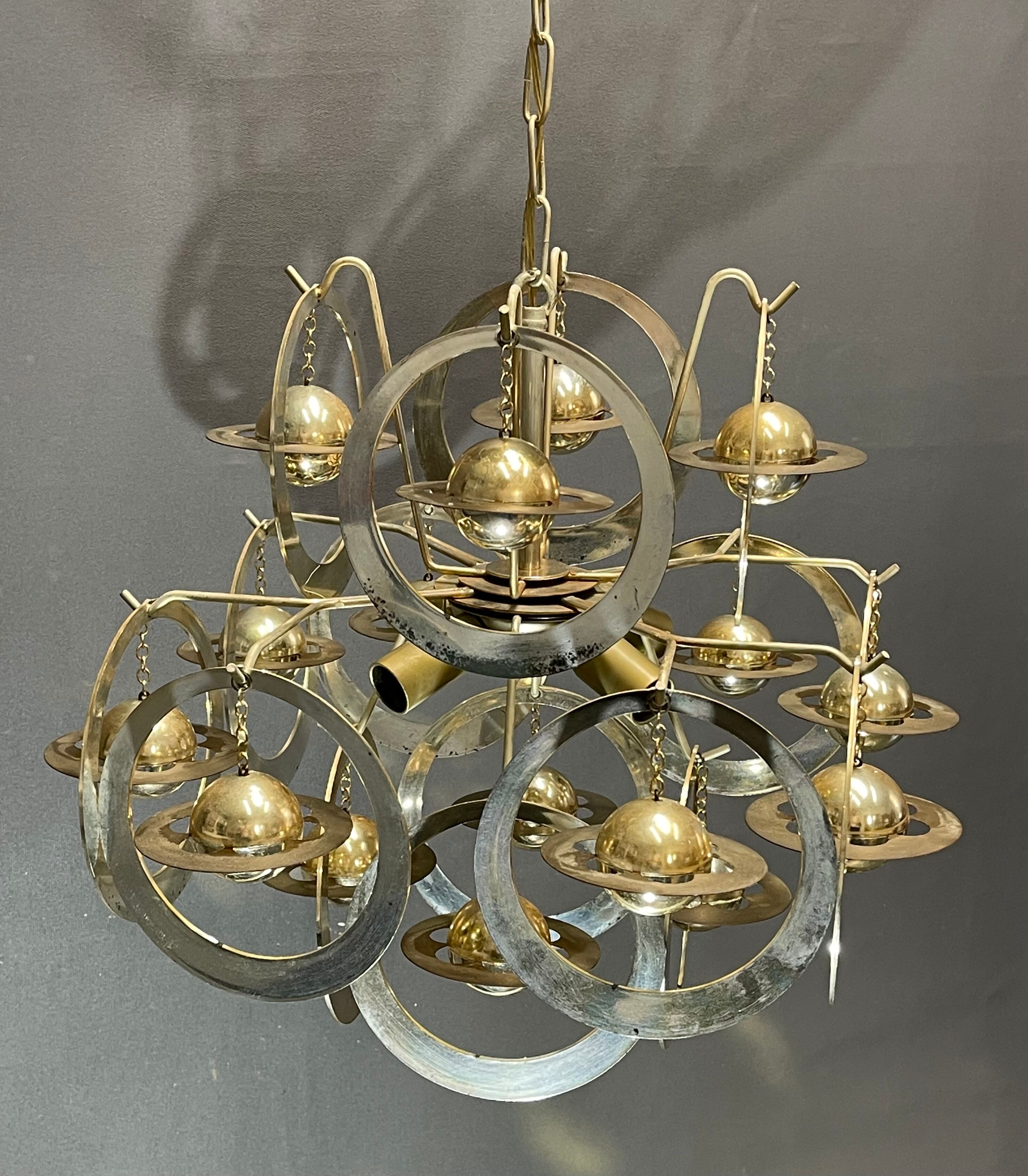 Vintage chandelier 70s planet