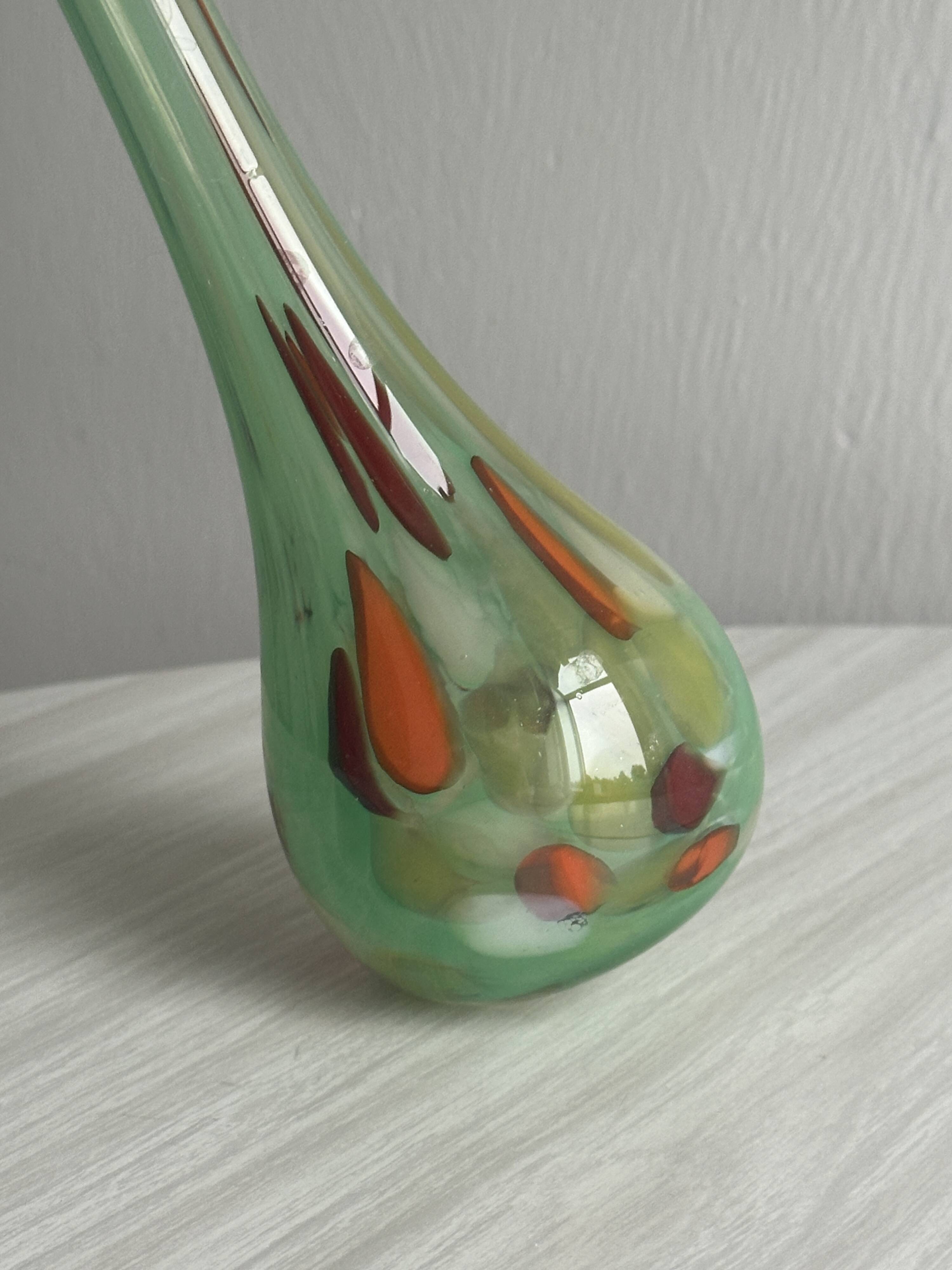 Transparent colored glass soliflore vase