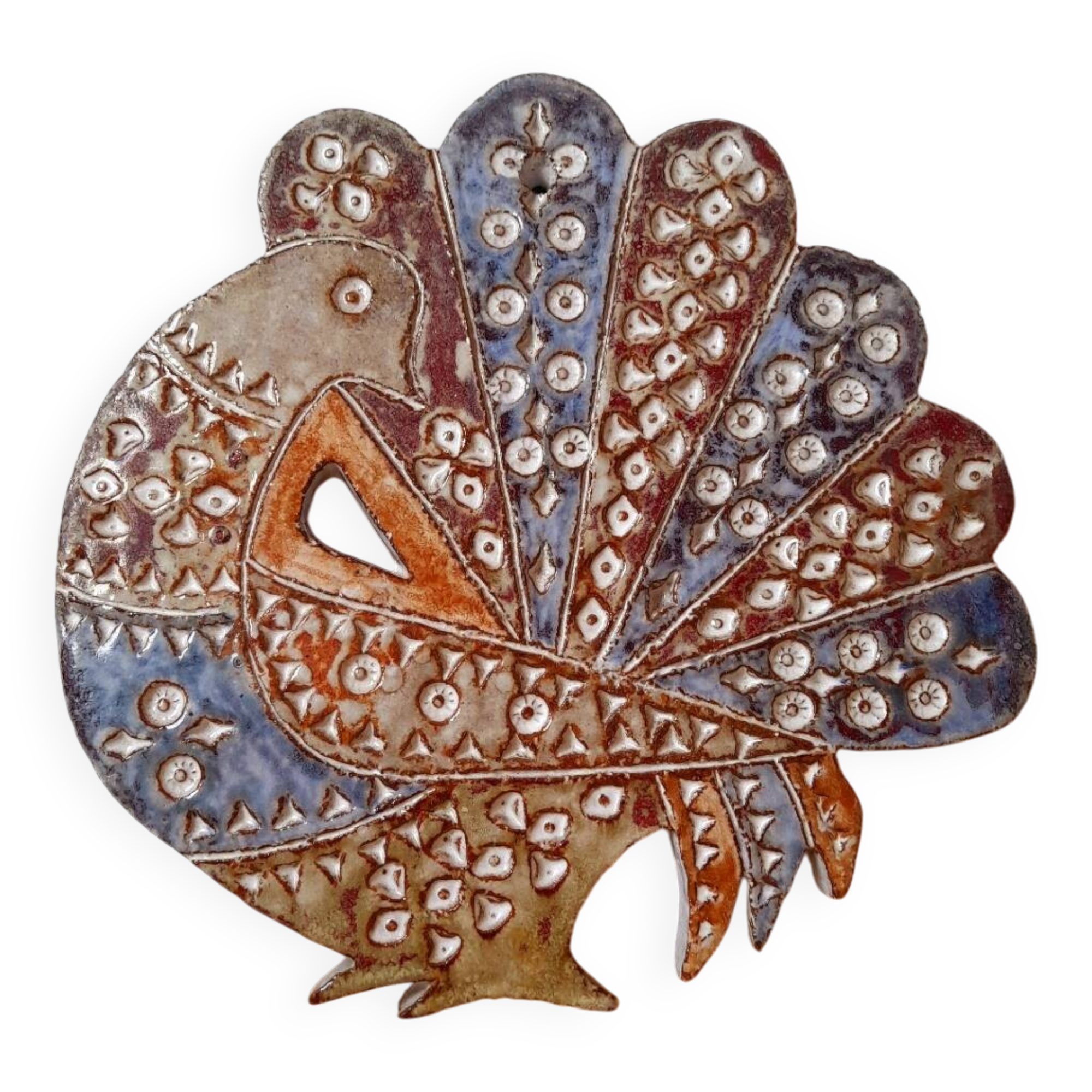 Ceramic peacock Dominique Pérot, 1960.