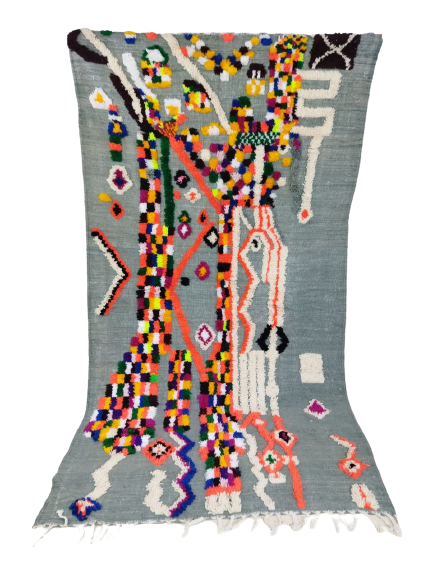 Handmade moroccan berber carpet 263 x 145 cm