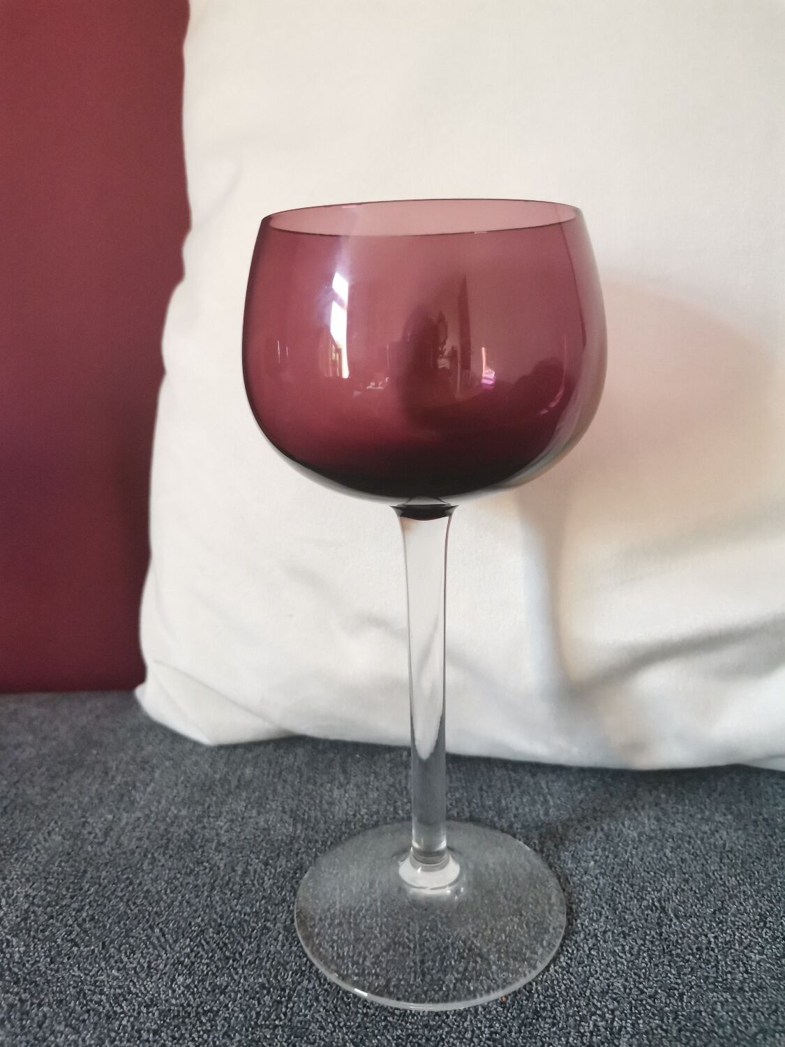 Multicolored stemmed glass assembly