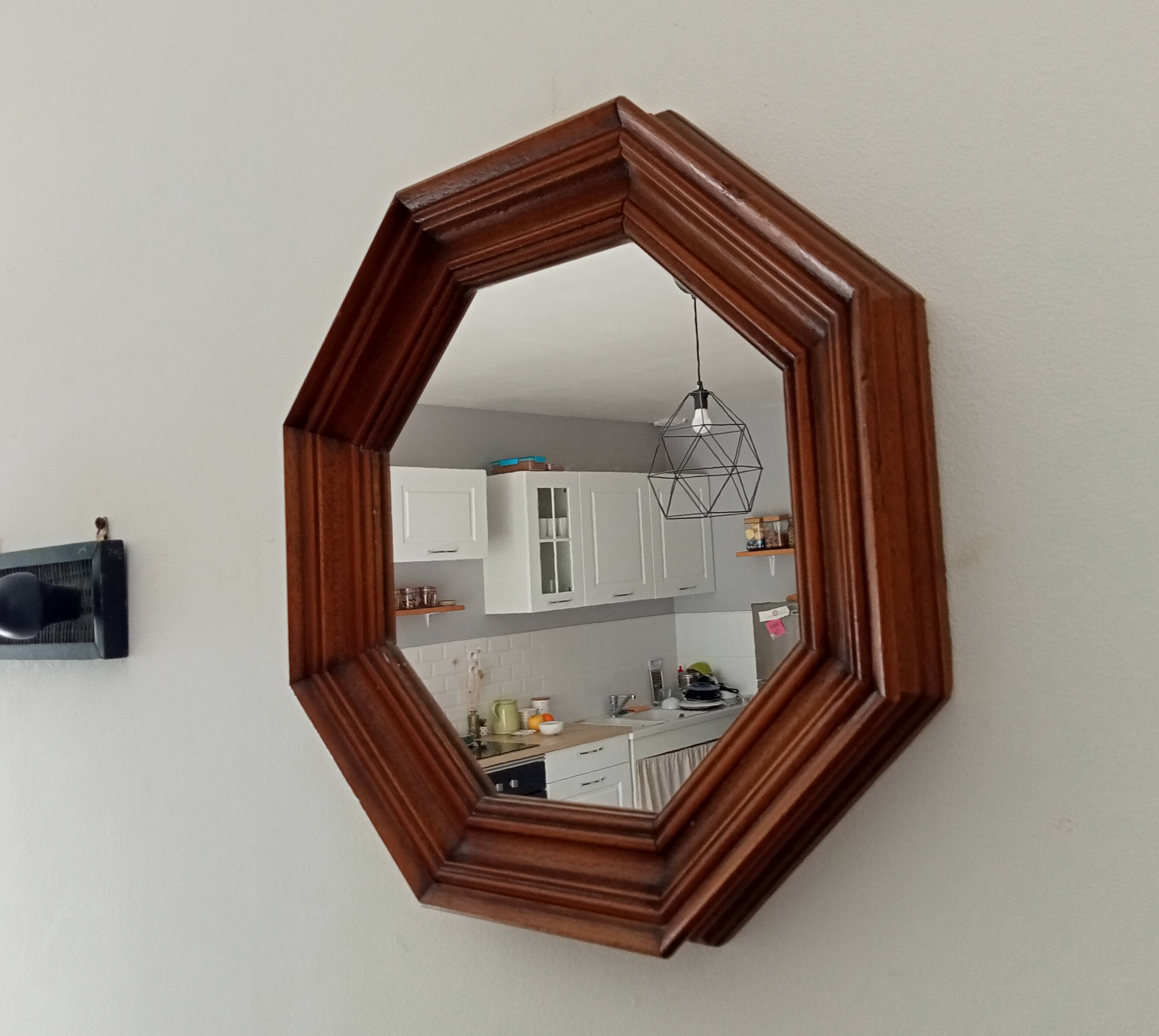 Vintage octagonal mirror 30*30cm