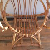 Rattan children's chair, shell shape