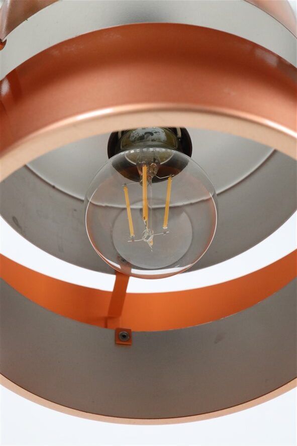 Set of 2 Fog & Mørup / Jo Hammerborg “Juno” pendant lamps / Mid-century Danish modern design / Copper / 1960s / 1970s