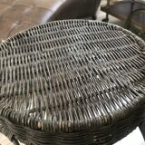 Tripod harness in wrought iron and wicker