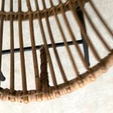 Pair of vintage rattan and bamboo shell chairs 1960s