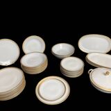 Tableware, 25-piece service, white porcelain and fine gold Winterling