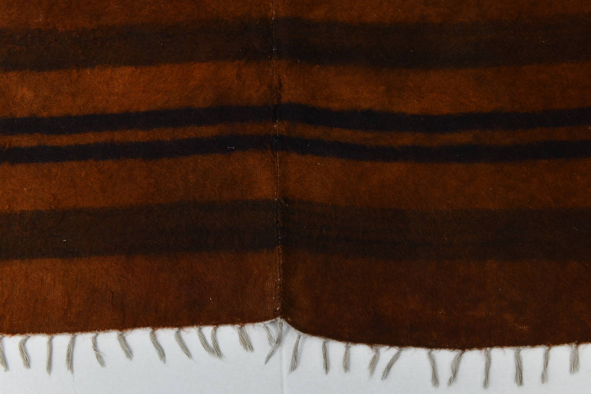 5x7 Striped Pattern Terracotta Vintage Kilim Rug, 146x220Cm