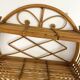 Vintage round rattan wall shelf – 70s bohemian style