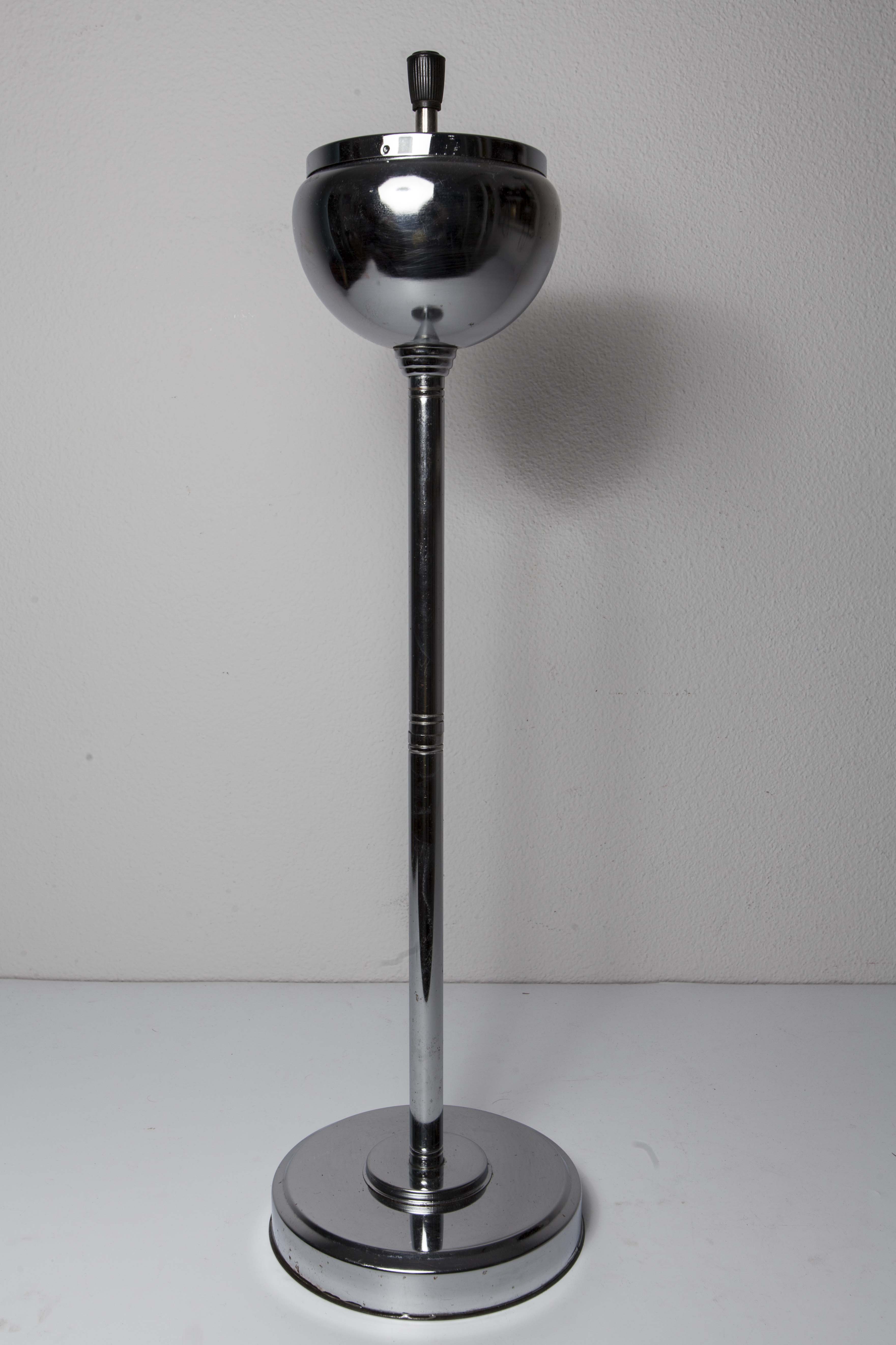 Ashtray on foot art deco chrome