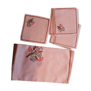 Nappe ancienne & ses 6 serviettes