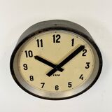 Black industrial factory wall clock from IBM, 1950s