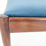 Ensemble de quatre chaises de salle à manger en palissandre et velours par Topform, Pays-Bas des années 1950