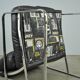 Black leather and metal armchair, 1980s
