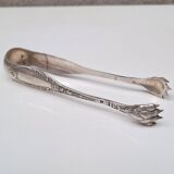 Solid silver sugar or ice tongs with lion's paw decoration