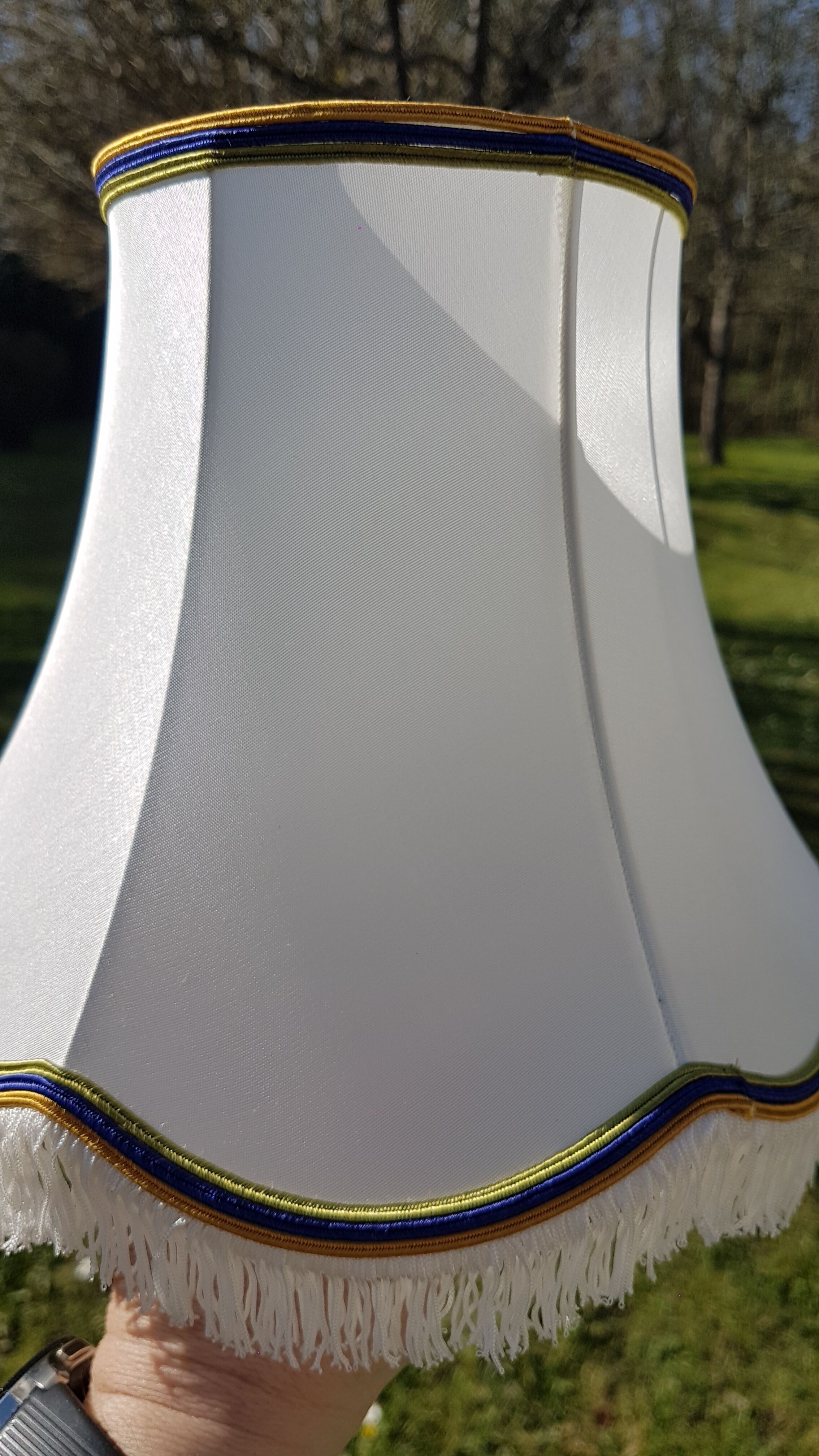 2 handmade lampshades in satin silk canvas