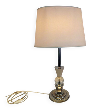 Chrome and Glass Lamp 1950s - Jacques Adnet Style