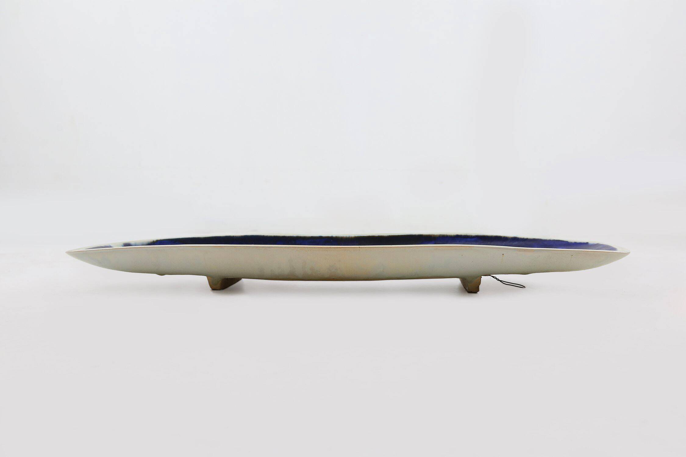 Mid-Century elongated glazed ceramic bowl, Belgium 1960s