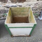 Pair of Large planters in fiber cement and metal 1950 eternit