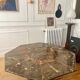 Large coffee table in fossilised marble from the 1970s.