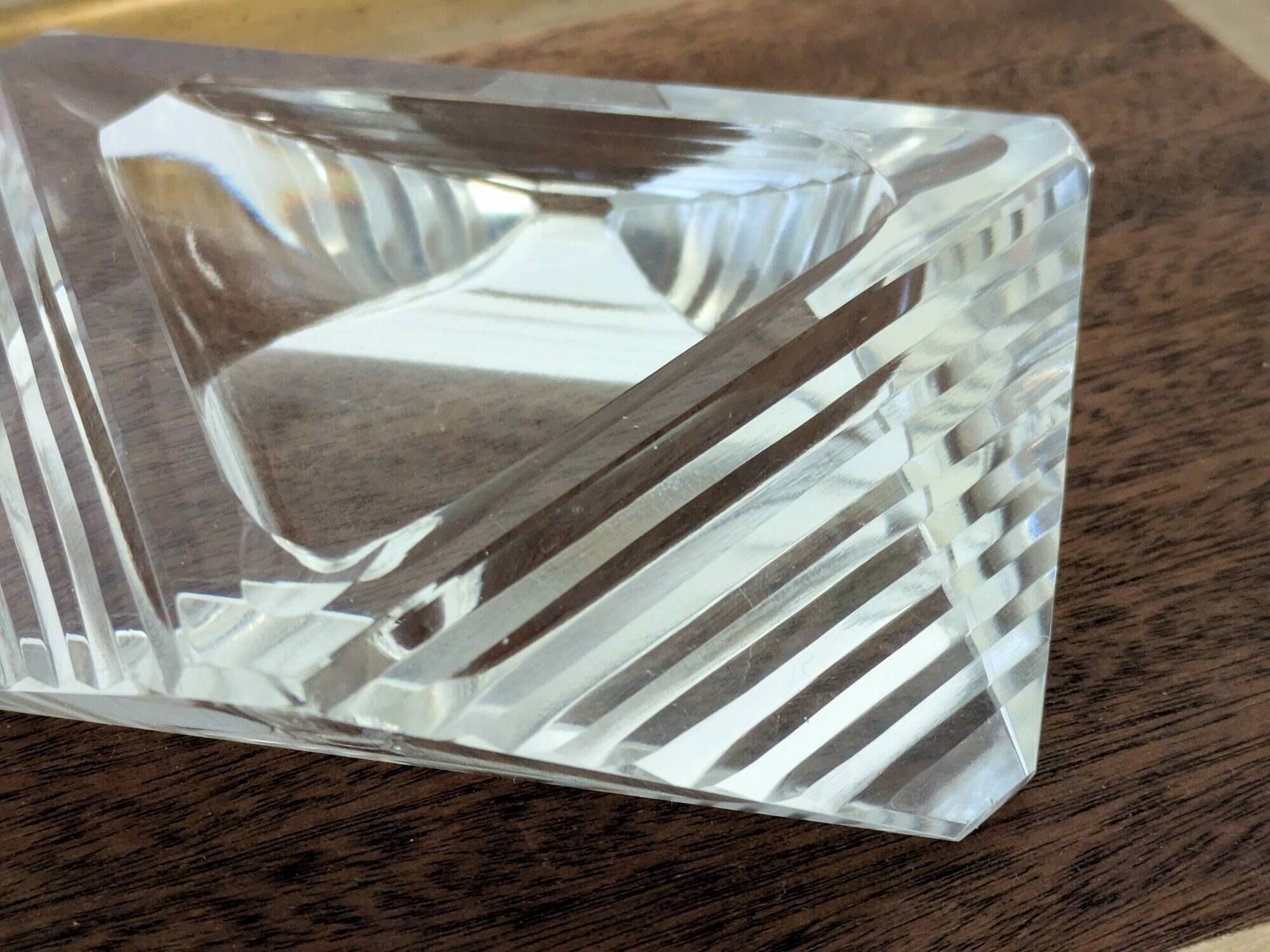 Ashtray pocket tray faceted glass Murano Midcentury style