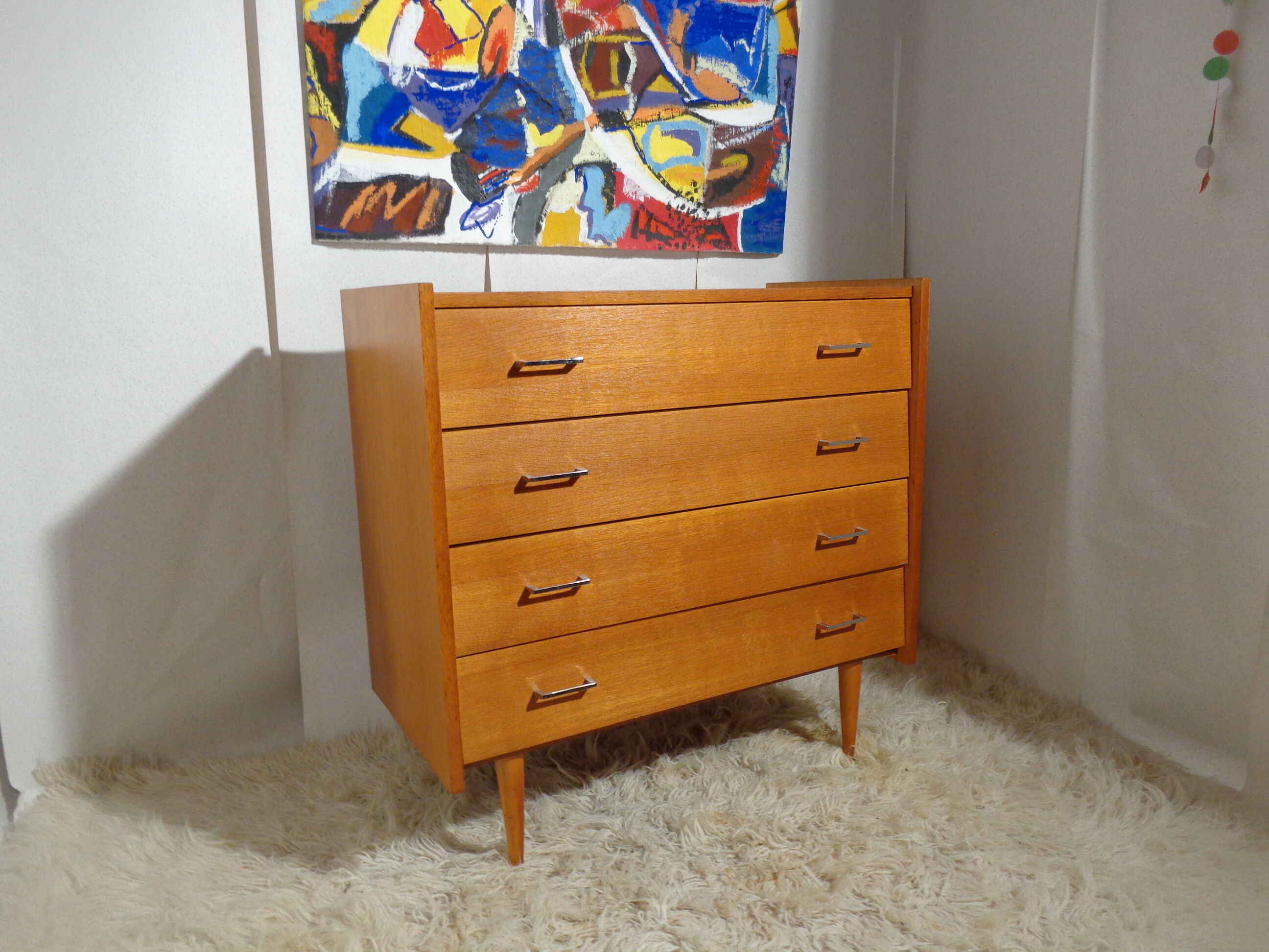 Vintage dresser of the 60s in light wood