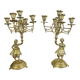 Pair of candelabra Candle holders Antique in gilded bronze style