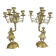 Pair of candelabra Candle holders Antique in gilded bronze style