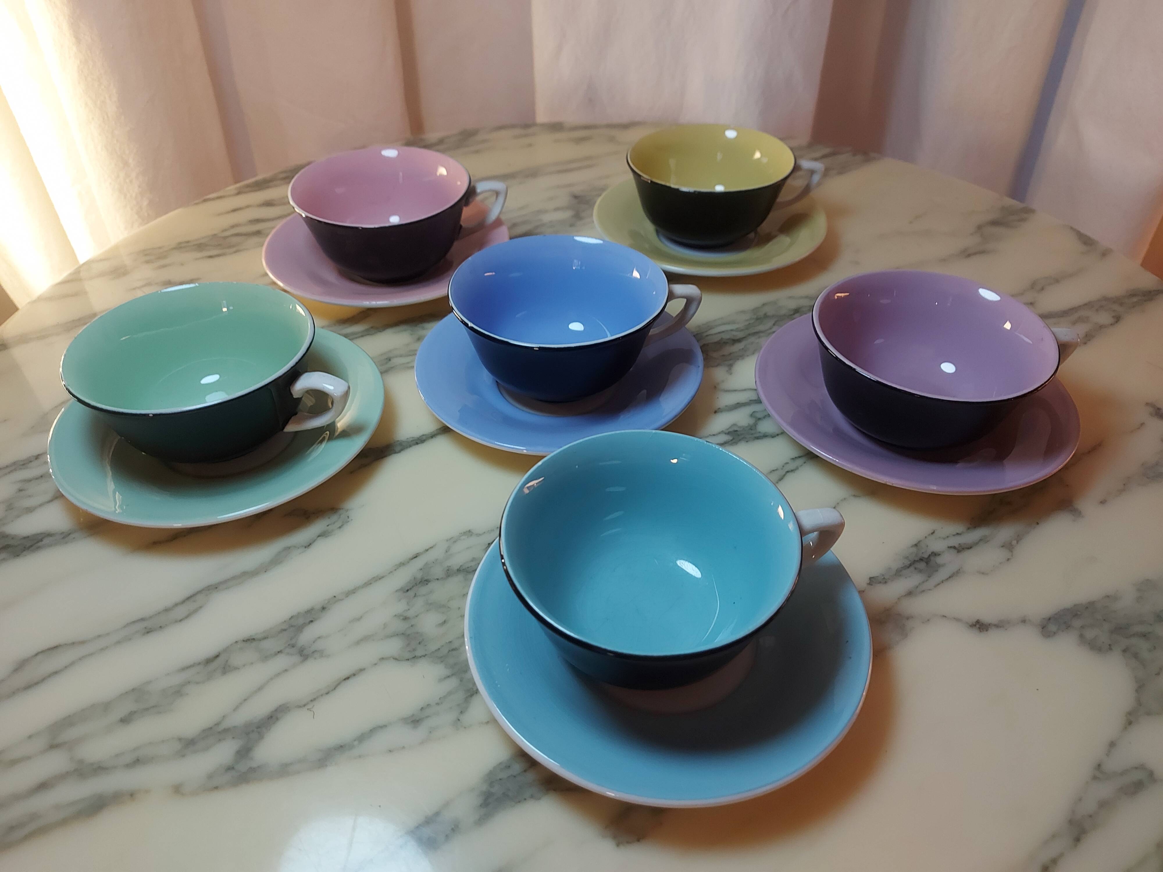 6 cups and under cups in vintage ceramic 60'S