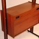 Wooden and metal modular vintage bookcase, 1960s