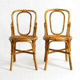 Pair of very beautiful rare original 1960s Italian bamboo chairs