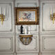 Console en bois sculpté de style Louis XVI vers 1900