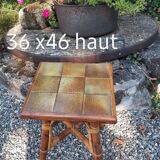Bamboo side table/small tiles