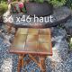 Table d'appoint bambou/ petit carreaux