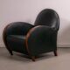 Pair of mid-century leather armchairs, circa 1970, made in Belgium.