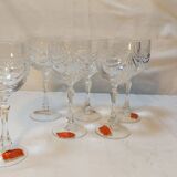 Set of 6 wine glasses and carafe in Lorraine Crystal - Gérard Model
