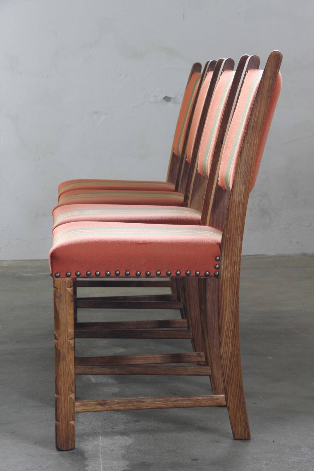 Set of 4 Vintage Danish Oak Dining Chairs, Henning Kjærnulf Style, 1960s
