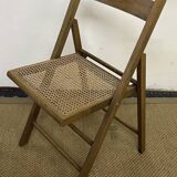 Vintage wooden and cane folding chair