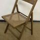 Chaise pliante en bois et cannage vintage