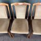 Set of 4 vintage wooden dining chairs 60s