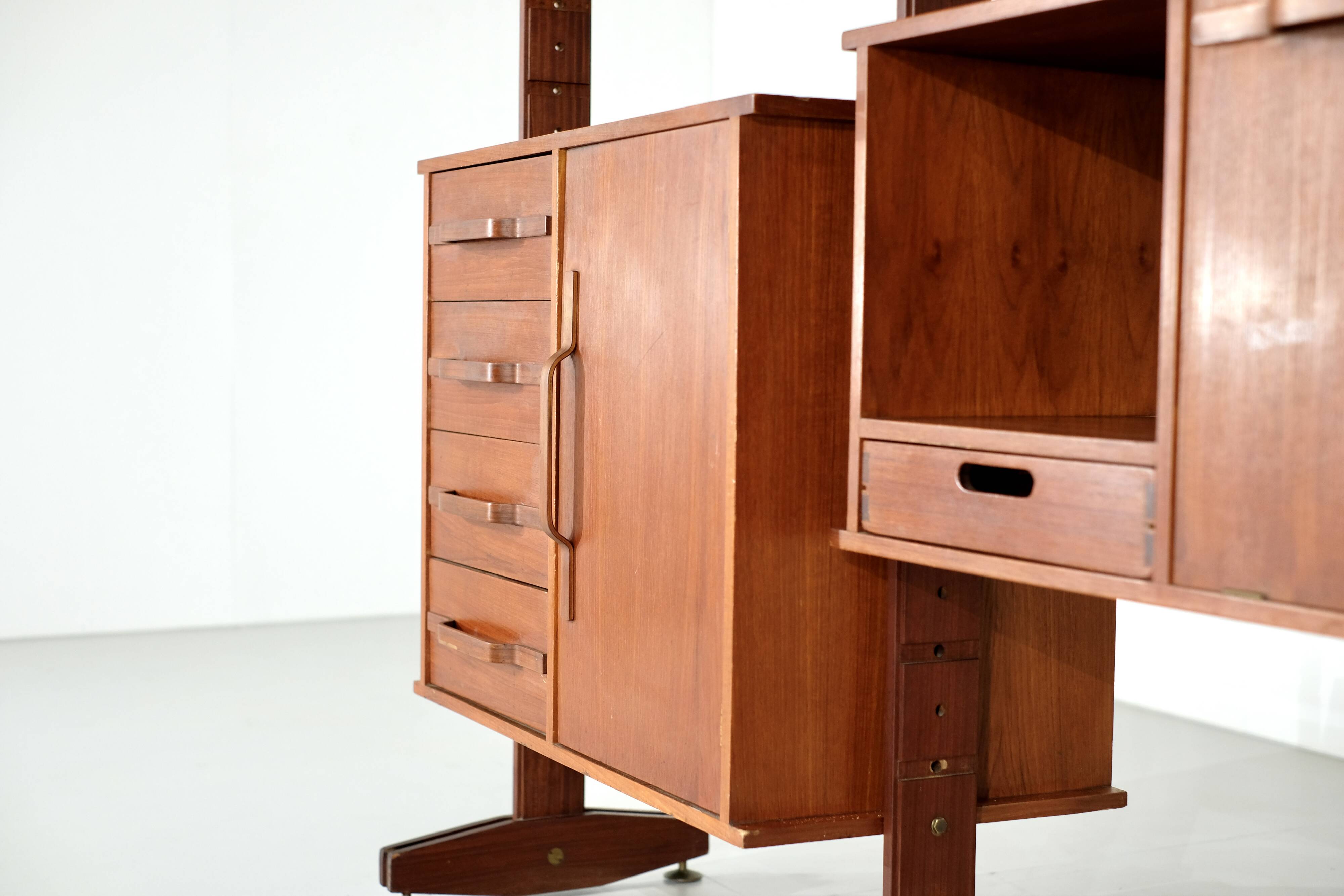 Italian teak wall unit - 1960s