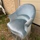 Toad armchair in blue gray velvet