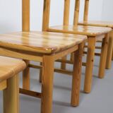 Ensemble de quatre chaises de salle à manger Rainer Daumiller en bois de pin, 1970s