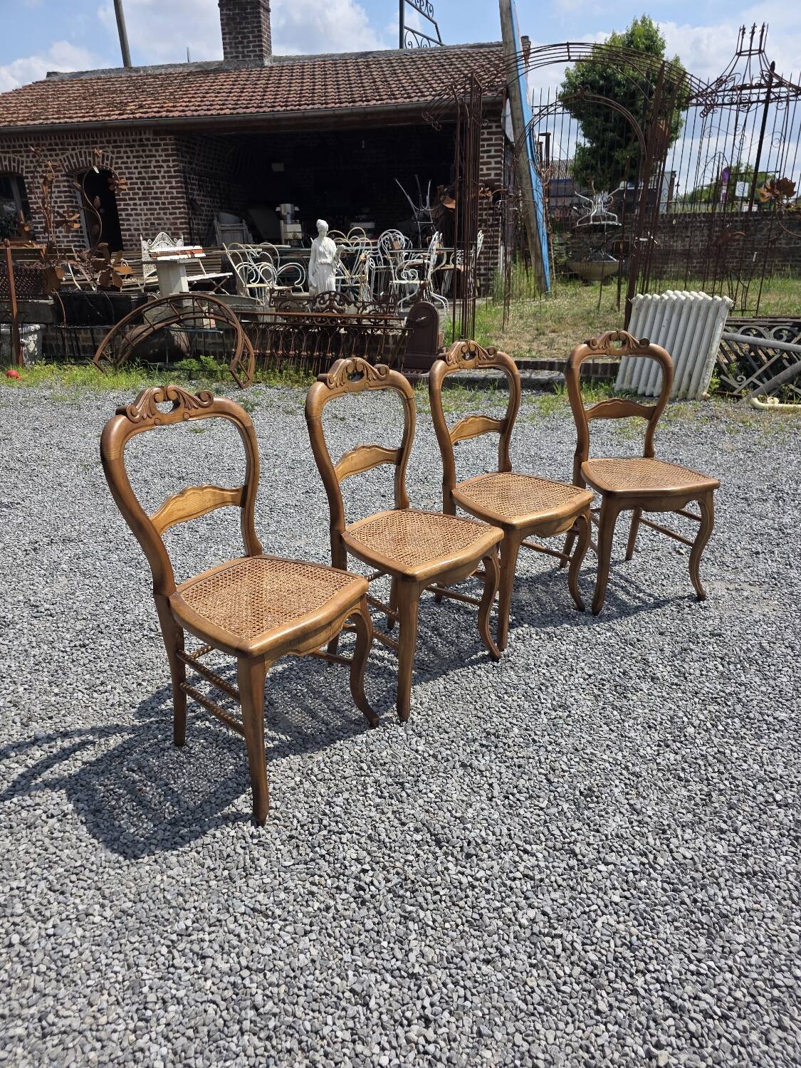 4 chaises style Louis XV en merisier