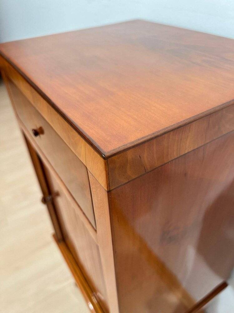 Biedermeier Pillar Cabinet in Cherry Veneer, 1820
