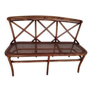 BANQUETTE BOIS COURBE - cannage