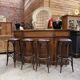Set of 4 bar stools from the 1960s.