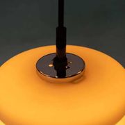 Opaline glass suspension from the space age, organic-shaped pendant.