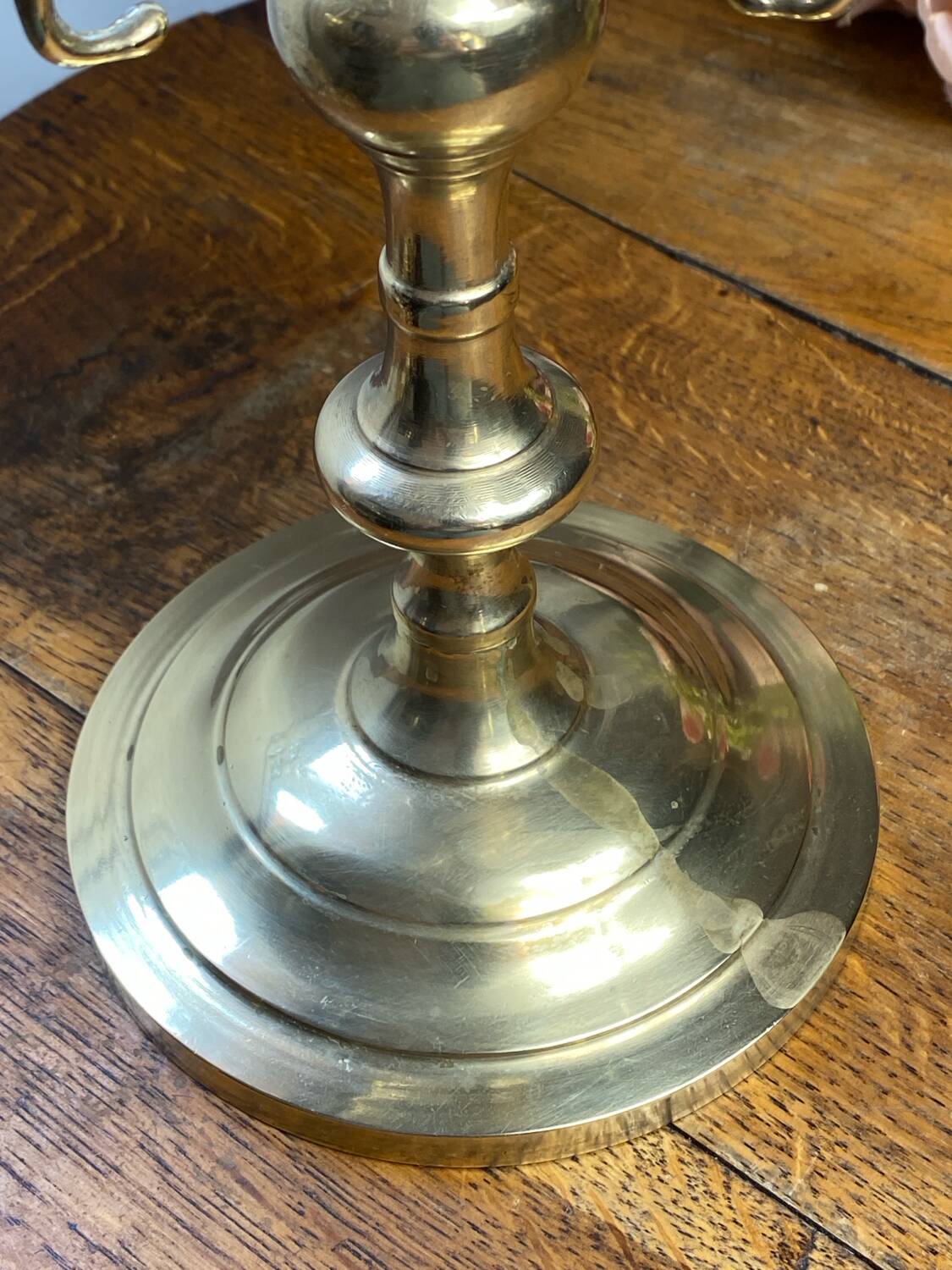 Candlestick, four-light brass candelabra